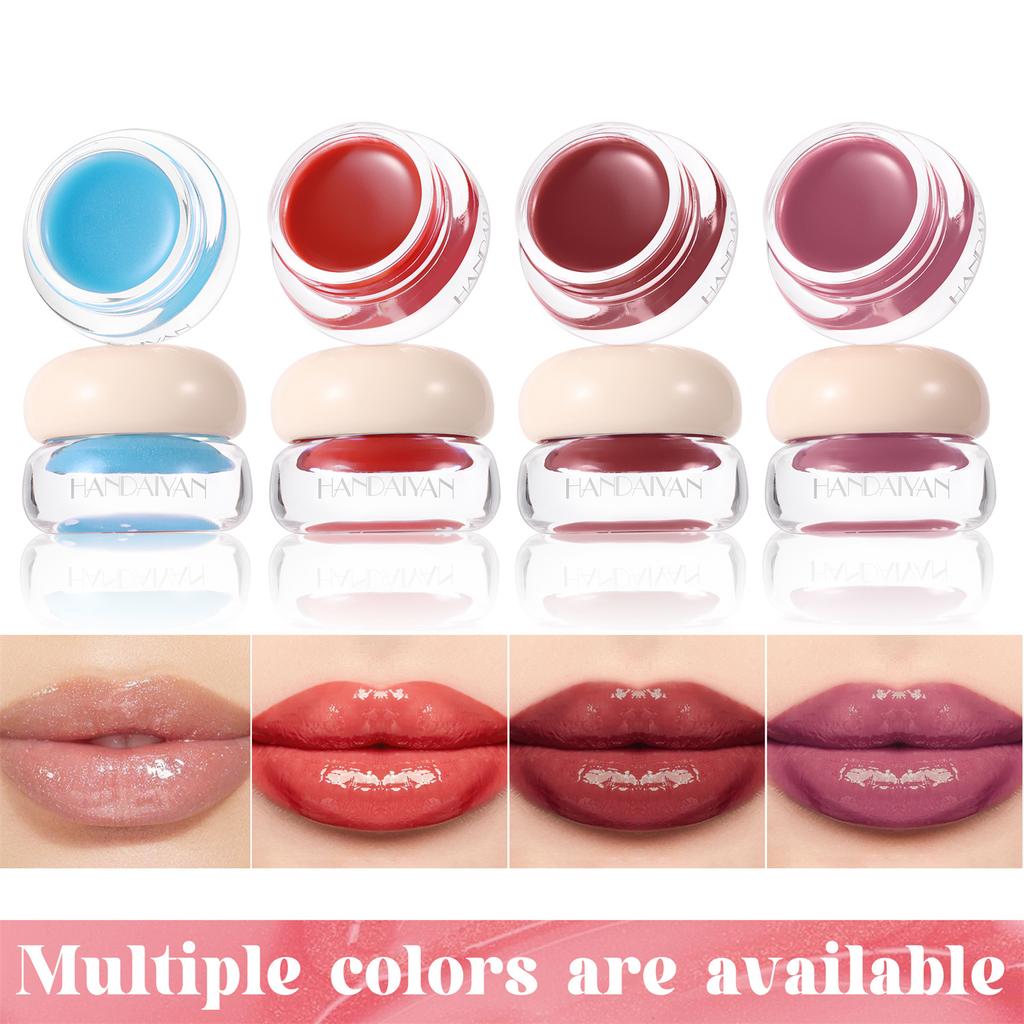 4-color Color-changing Lip Gloss with Brush, Water-gloss Lip Gloss To Care for Lips, Mirror Moisturizing Lip Balm, Lip Care