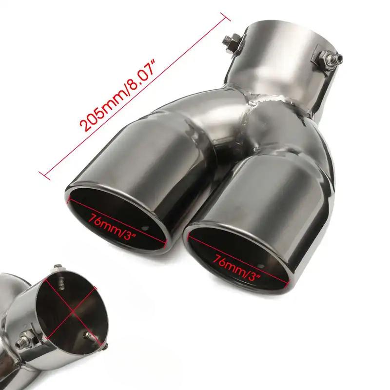 Universal Car Exhaust Muffler 63-76mm 3 Inch Round Tip Stainless Steel Tail Rear Chrome Exhaust Pipe Round