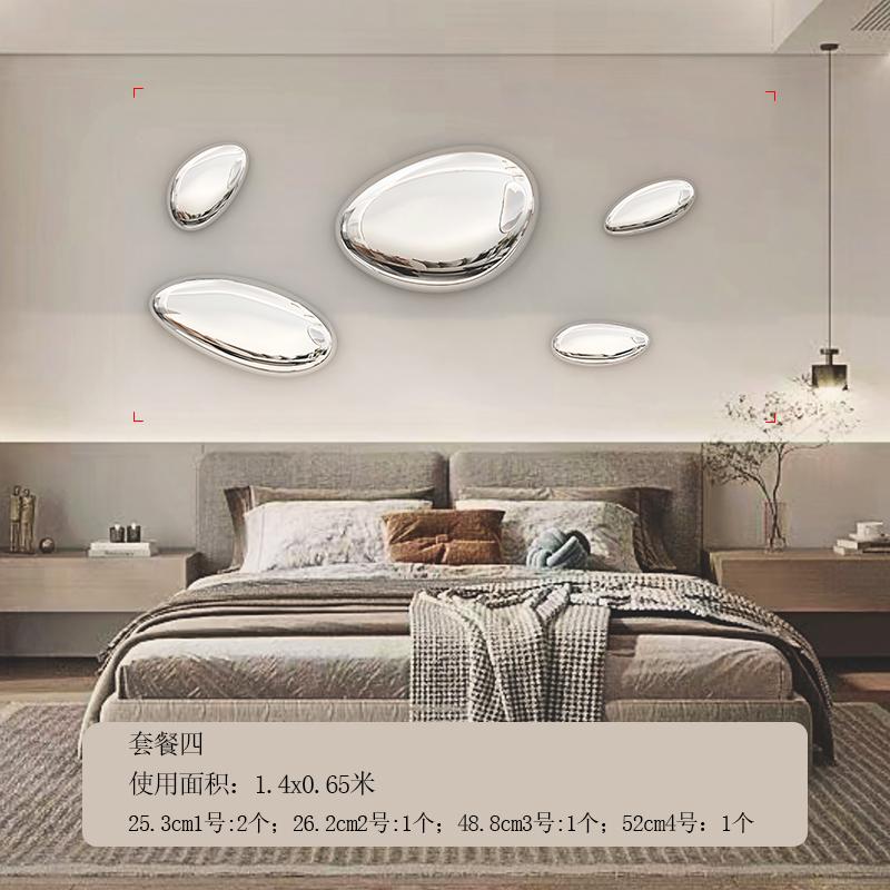 Wall Decor Imitation Stainless Steel Goose Egg Stone Wall Decoratio Creative Water Droplet Wall Decor Pendant Home Hotel Hanging