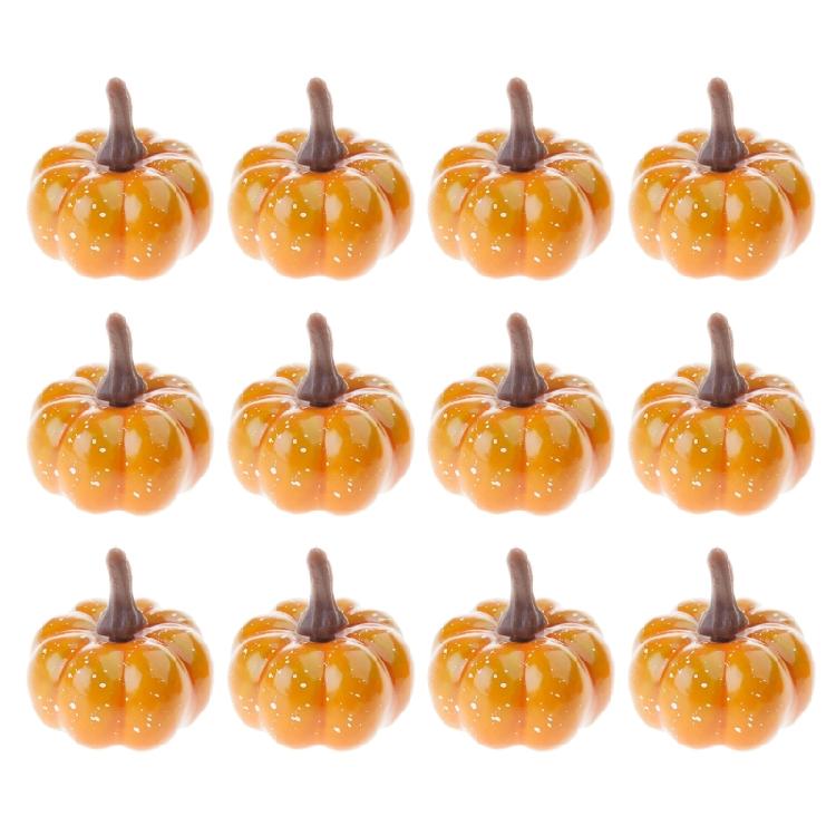 12pcs Artificial Pumpkin Realistic Artificial Vegetable Simulation Pumpkin Photography Props for Display Kitchen Party