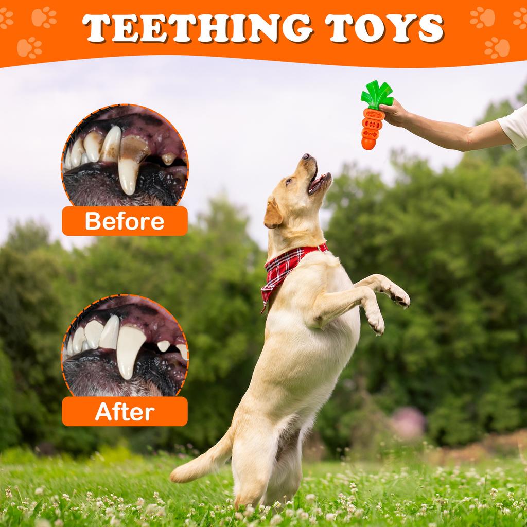 Carrot-Shaped Dog Chew Toy Ideal for Super Chewers