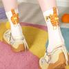 Cartoon Cat Socks Creative Casual Cat Lover Socks Funny Cat Crew Socks With Balls Breathable Female Supplies Adorable Hosiery