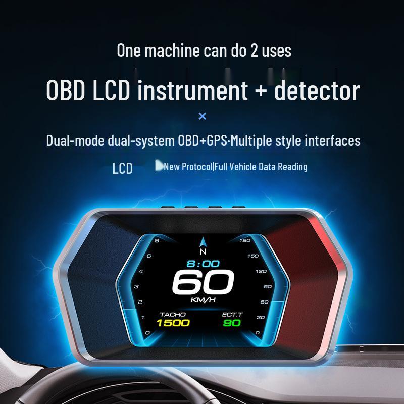 Universal Smart OBD Car HUD: Portable Head-Up Display with HD Speedometer