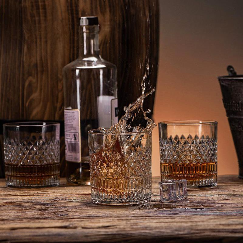 Whiskey Rock Cup Deluxe Gift Set -4-piece, 11 Oz Transparent Whiskey Cup, Suitable for Scotch Whisky, Cocktails