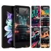 For Samsung Galaxy Z Flip 3 4 5 Hard Black Folding PC Phone Case Sports Car JDM Tokyo Drift F1 Luxury For Samsung Z Flip3 Cover