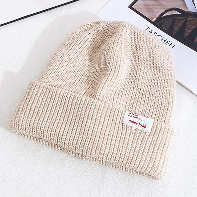 

Зимние шапки для женщин, повседневная шапка-бини конфетного цвета для женщин, высококачественная теплая вязаная шапка, уличная одежда, вязаная шапка для улицы 56cm-60cm бежевый