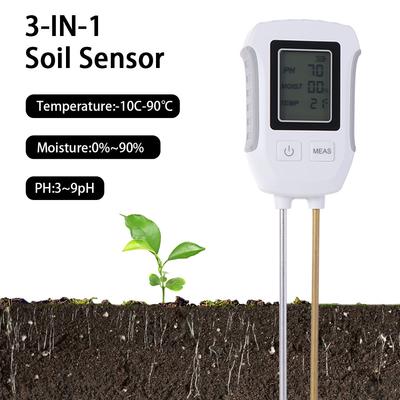 3 In 1 Soil Tester Digital Display LCD Screen PH/Moisture/Temperature Meter Heat-resistant Metal Sensor Precision