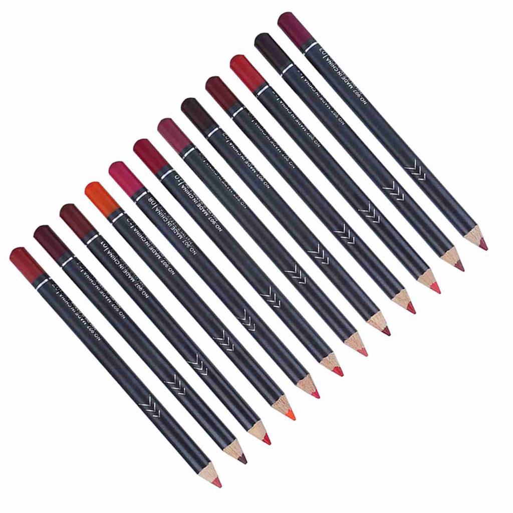 12 Colors Set Mattee Waterproof Lip Liner Pencil Lipstick Pen Long Lasting Comestic Tool