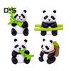 8Pcs/Set Bamboo Panda Figurine PVC Sitting Lying Lucky Panda Statue Sculpture Mini Animal Model Home Office Desktop Decoration Ornament
