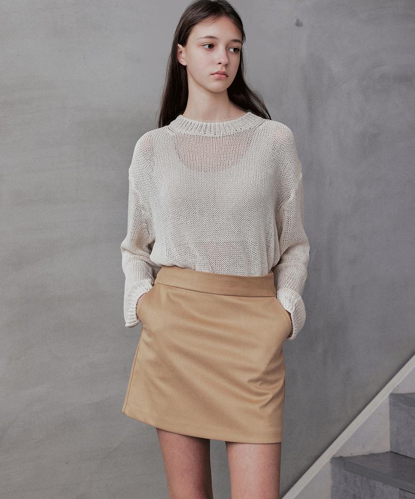 Rang 5 [Dia] Suede Mini Skirt_Beige