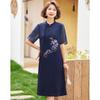 Pasiter Mid-Aged Women's New Chinese Style Embroidered Qipao Dress