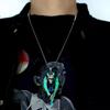 Street domineering wolf king luminous necklace men and women cool and versatile personality retro pendant niche design sense neck chain tide