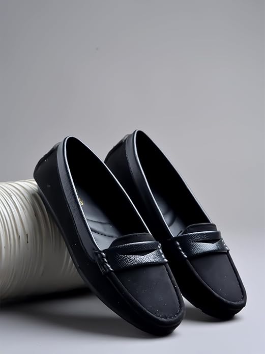 Shoetopia Upper Suede Detailed Loafers For Women & Girls