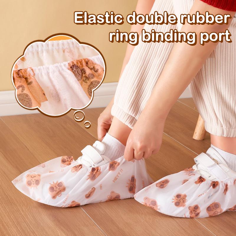 50 Pcs Disposable Thickened Cartoon Shoe Covers,Home Indoor Non-Slip Anti-Dirty Foot Cover, Breathable Foot Covers For Shoes