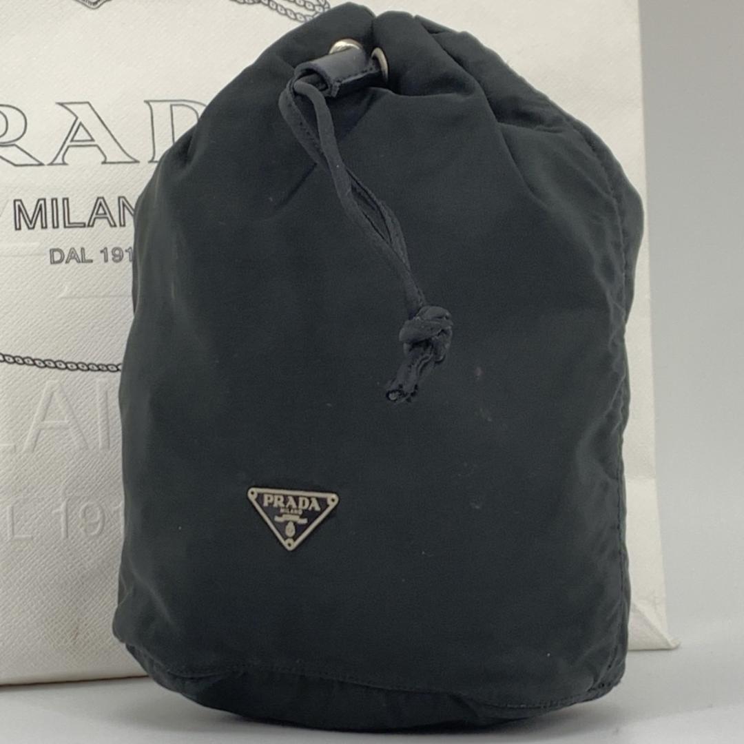 

PRADA Сумка-пошетт на шнурку Сумка-органайзер Mini Tessuto Нейлон Чорний Трикутний логотип