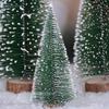 10 PCS Artificial Frosted Sisal Trees Bottle Brush Trees with Wood Base Artificial Frosted Sisal Trees DIY Crafts  for Xmas Home Tabletop Decor