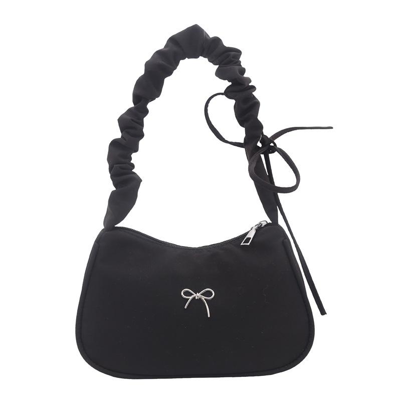 

The new French underarm bag for women is popular this year, and the niche design is single-shoulder foreign-style pleated and beautiful crescent bag чёрный