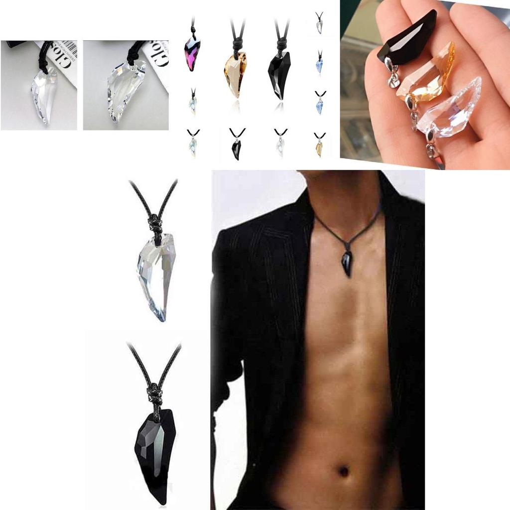 Trendy Unisex Crystal Necklace For Couples Classic Waterdrop Charm Design