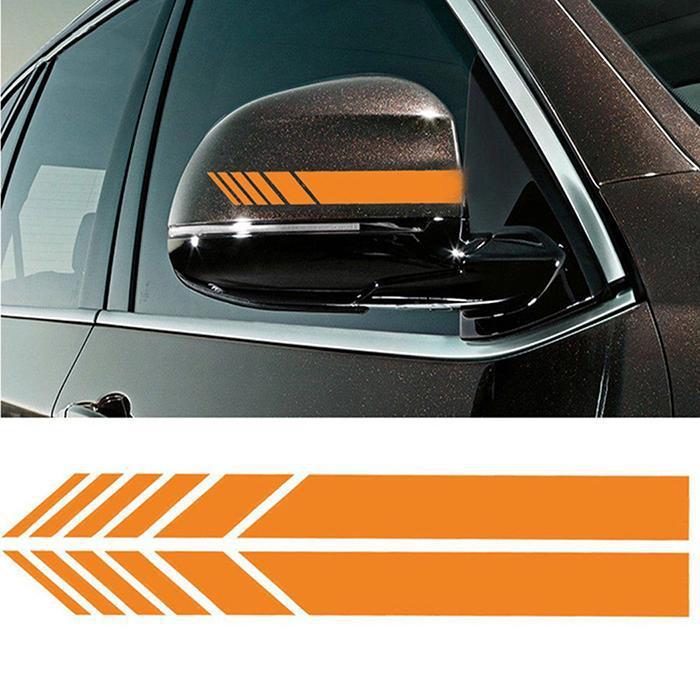 

2pcs Rear View Mirror Stickers Universal Car Styling PET Sticker Rearview Mirror Decoration Decal Stripe Car Accessories one-size жёлтый