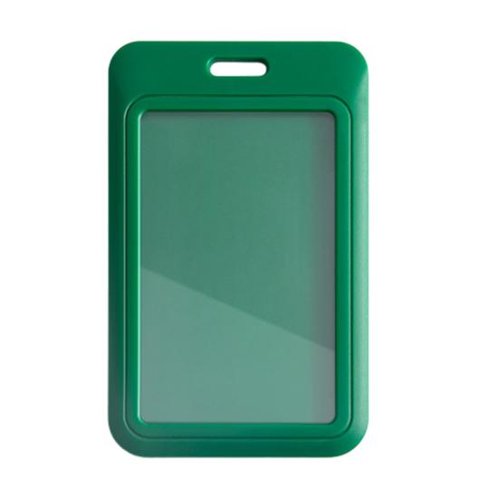 Sliding Badge Holder Vertical Hard Plastic Case Clear Card Protector Pouch for Office School ID Credit