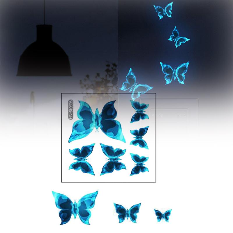 Blue Luminous Small Butterfly Switch Paste Bedroom Living Room Switch Paste Decorative Self-adhesive Wall Paste