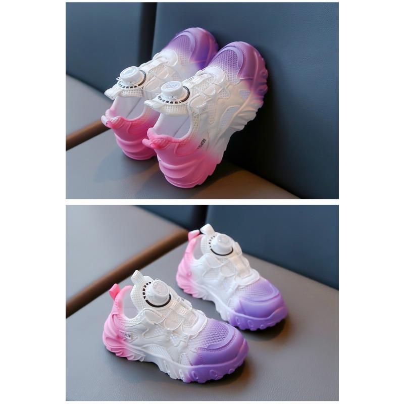 Dívčí boty Nové letní dětské boty s otočným knoflíkem Prodyšné síťované tenisky Pro velké dítě Tátovy boty