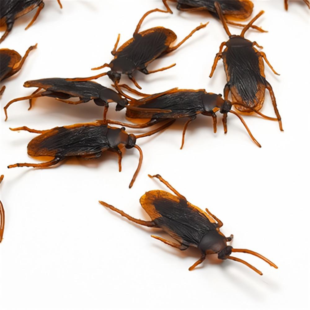 15/5pc Simulated Cockroaches Realistic Fake Cockroaches In Plastic Models Fun Props For Halloween April Fool's Pranks Small Bugs