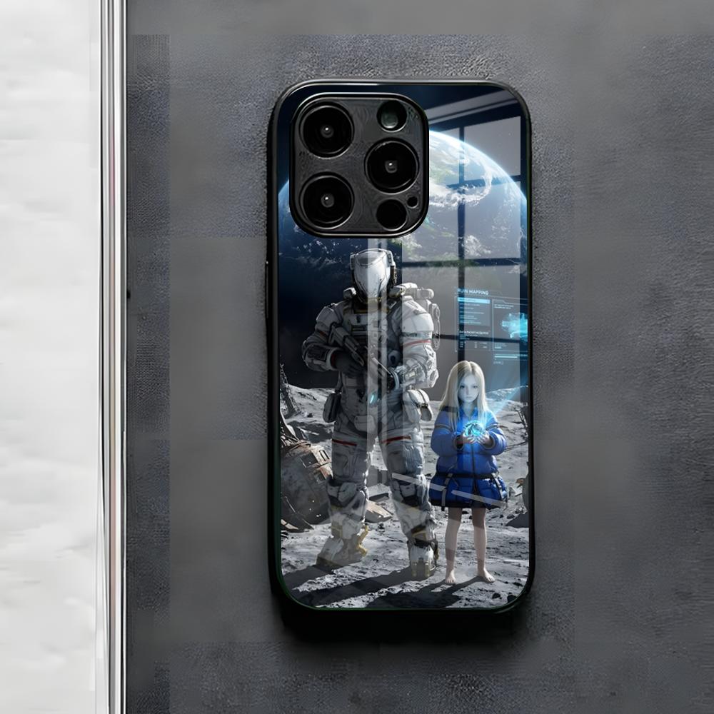 Diana Pragmata Phone Case For IPhone 17 Air 16 E Pro Max 15 14 13 Mini 12 Pro 11 Max Plus Black Glass Cover