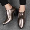 Men High Heels Silver Derby Wedding Dress Dance Business Gold Elevator Shoes Height Increase Tuxedo Prom Blazers Shoes Plus Size