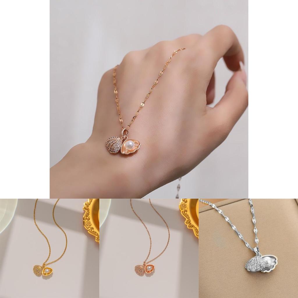 Fashion Pearl Necklace With Geometric Design And Cz Embellishments For Women