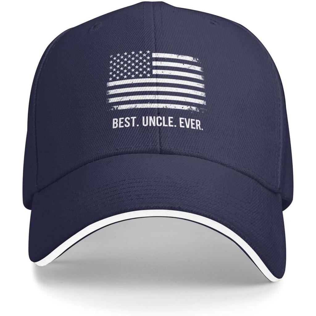 Best Uncle Ever American Flag Baseball Cap Polyester Casual Sun Protection Adjustable Hat