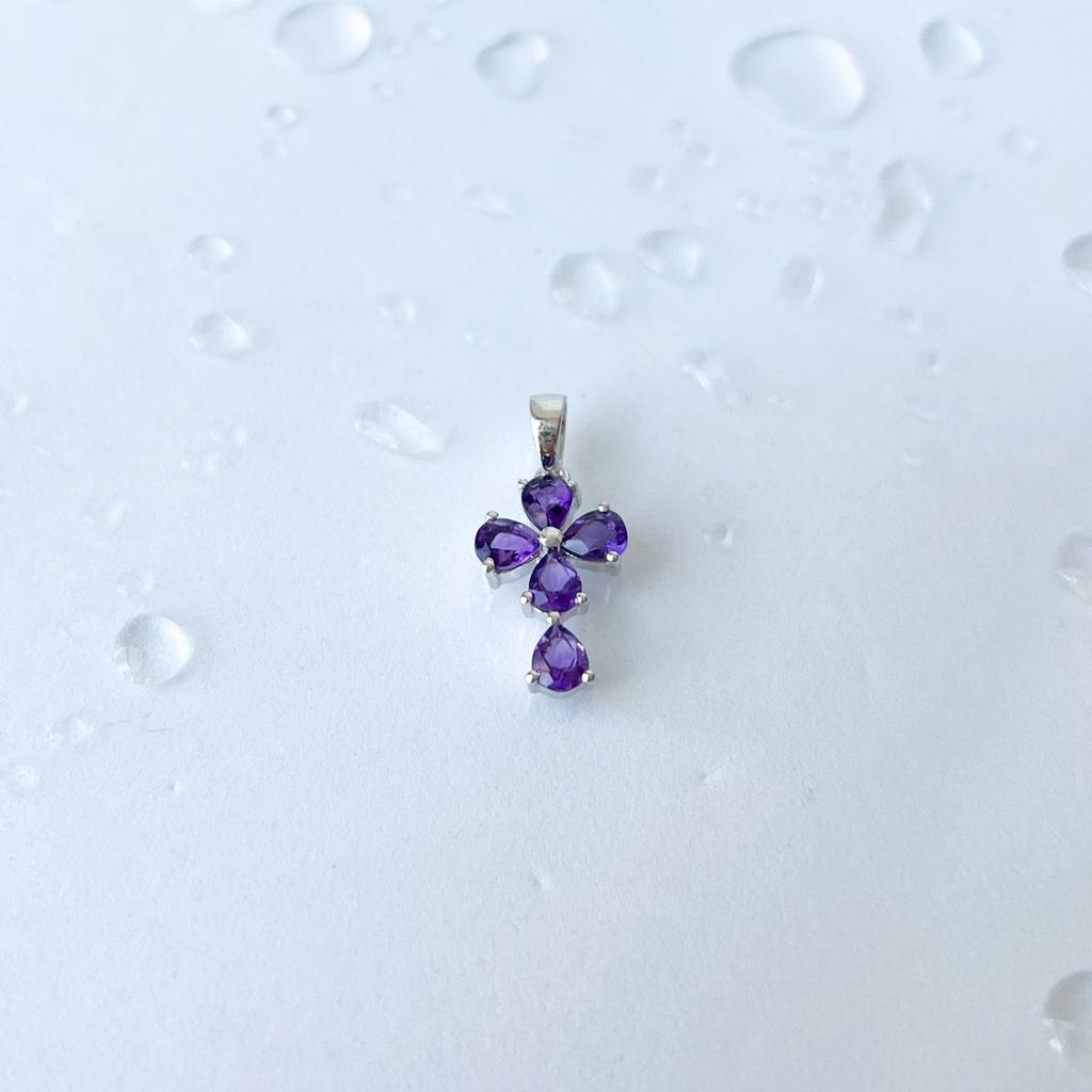 Silver Cross with Amethyst 1.46ct (2139126)