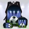 Large Capacity Schoolbag with Shoulder Strap; Student Three-piece Pencil Case Set