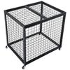 Rolling Sports Ball Storage Cart, Lockable Basketball Cage with Double Lids, Sport Equipment Holder Organizer for Indoor Outdoor, Steel Storage Rack