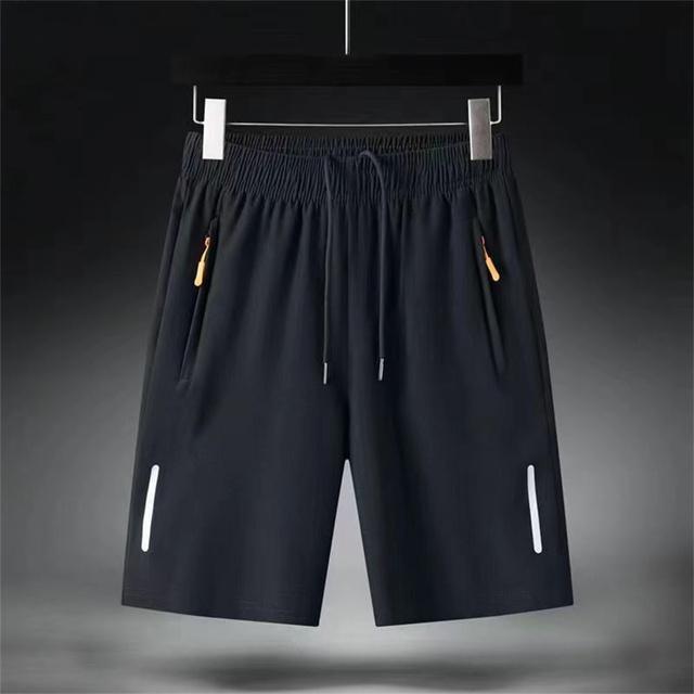 Pantaloni scurți din mătase de gheață cu uscare rapidă respirabili pentru bărbați, de vară, subțiri, mari, sport, alergare, absorbție transpirație, higroscopici, de plajă, casual, largi, capri