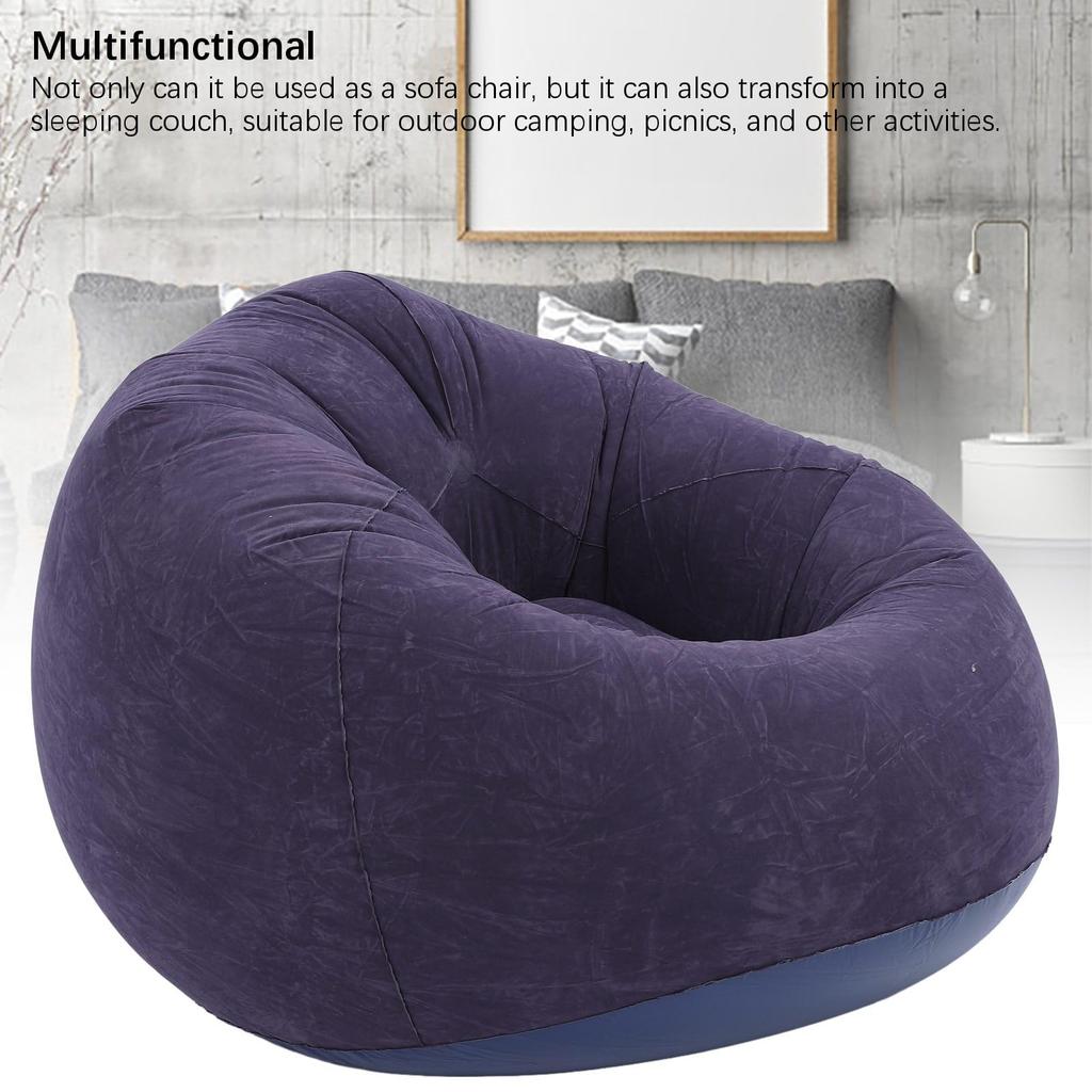 Air Sofa, Air Couch, Beach Chair, Air Cushion, Air Bed, Air Mattress, Sofa, Footrest, Lounge Chair, 75x75x45cm (Dark Navy)