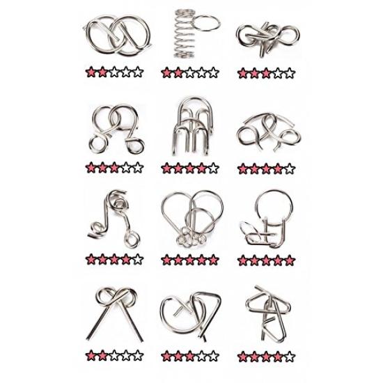 20-teiliges Puzzle-Ringe-Set: Antike Chinesische Rätselringe, Fordere dich selbst mit neun Ringen heraus, Metallene Chinesische Ringe, Spaß für Anfänger und Fortgeschrittene