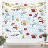 Merry Christmas Tapestry Xmas Ornaments Wall Hanging Blanket Snowman Snowflake Wall Art for Living Room Bedroom Decoration
