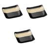 Set of 3 Yuzu Black Sabi Tokusa Square Appetizer Plates x x Square Ceramic Plates by Setomonohonpo [18.5 18.5 3cm]