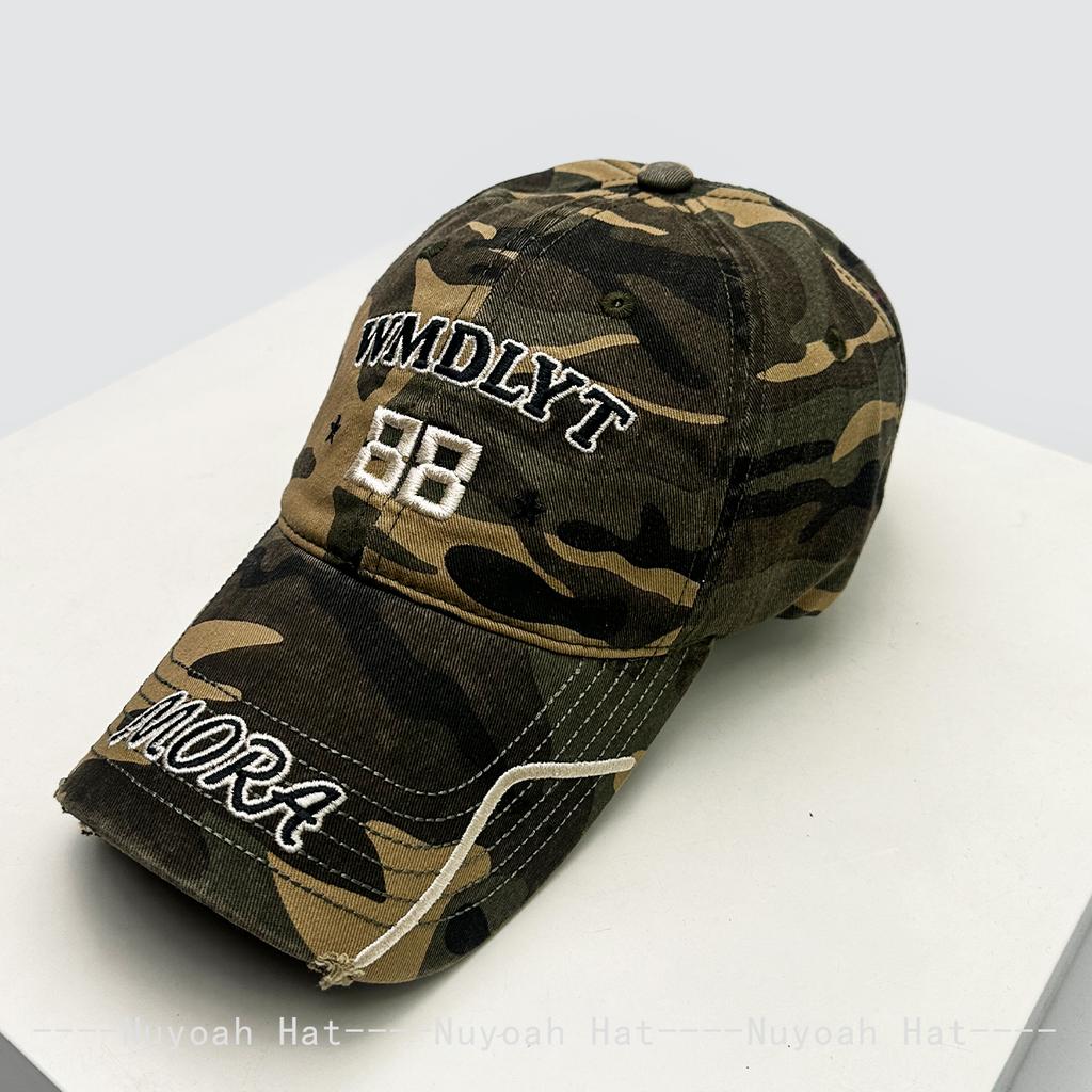 And Women American Vintage Camouflage Embroidered Letter Prints Baseball Caps Sun Protection Street Style All-Match Hip-Hop Peaked Hats Fashion