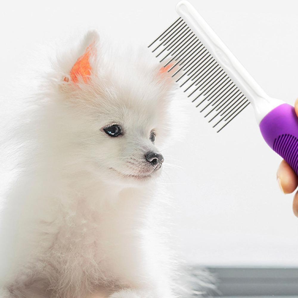 Metal Teeth Pet Slicker Brush Metal Fine Pin Pet Grooming Comb Dog Comb  Daily Pet Grooming