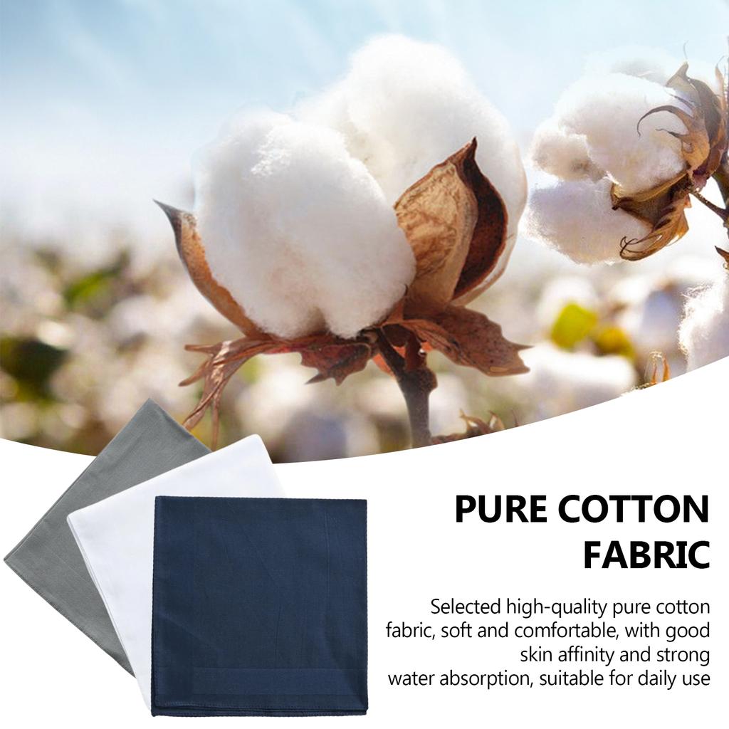 Pocket Square for Adult Men Square Handkerchief Multiuse High Absorbent Sweat Wipe Pocket Towel for Business Suit 3PCS