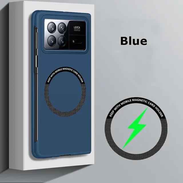 

Безрамный матовый магнитный чехол для ПК для Xiaomi Mix Fold 3 Тонкий противоударный чехол Magsafe для Xiaomi Mix Fold 3 For Mix Fold 3 синий
