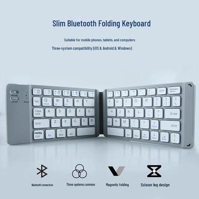 OLOEY Portable Dual-Fold Bluetooth Keyboard