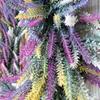 Large Artificial Lavender Wreath 50cm Diameter Faux Farmhouse Floral Garland for Door Wall Wedding Party Decor Summer Home Office Decoration