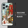 Niedliche urbane Schneemuster TPU Weiche Silikonhülle für iPhone 17 Pro Max 16E 16 15 14 13 Pro Max 12 Pro 11 Stoßfest mit Umhängeband Handyhülle Fundas