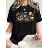 Rich Colors Simple Flowers Pattern Womens T Shirts Loose Cotton T-Shirt Summer O-Neck Short Sleeve Breathable Casual