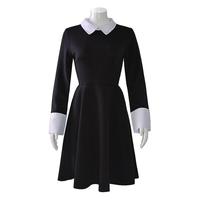 Anime The Addams Cosplay Family Wednesday Addams Costume Halloween Black Dress For Women Cosplay Costume