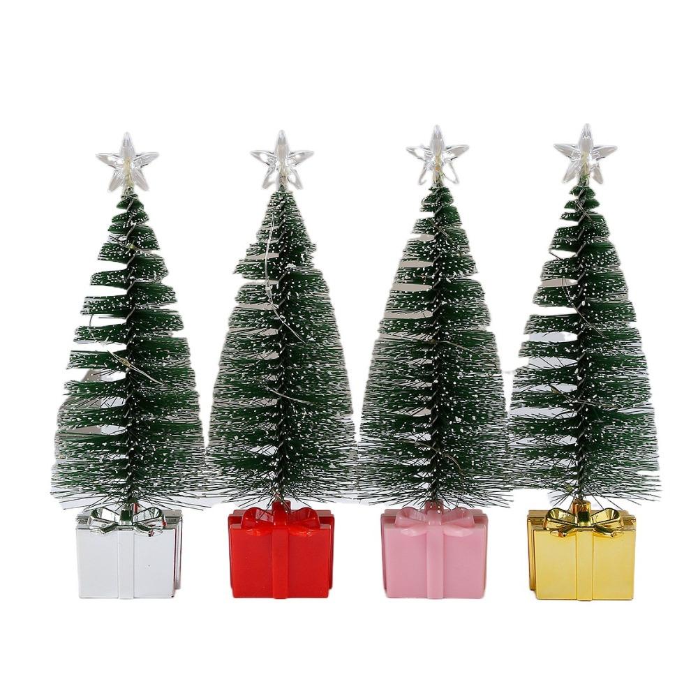 

4 шт. Мини Светящаяся Рождественская Елка Светодиодная Рождественская Домашняя Декорация Многоразовая Красочная Рождественская Елка Подарок