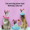Chapeau d'Anniversaire pour Animal de Compagnie Mignon Gâteau d'Anniversaire Chien Chapeau Peluche Réglable Chapeau d'Anniversaire pour Petits Chiens Moyens Chats Accessoire de Fête